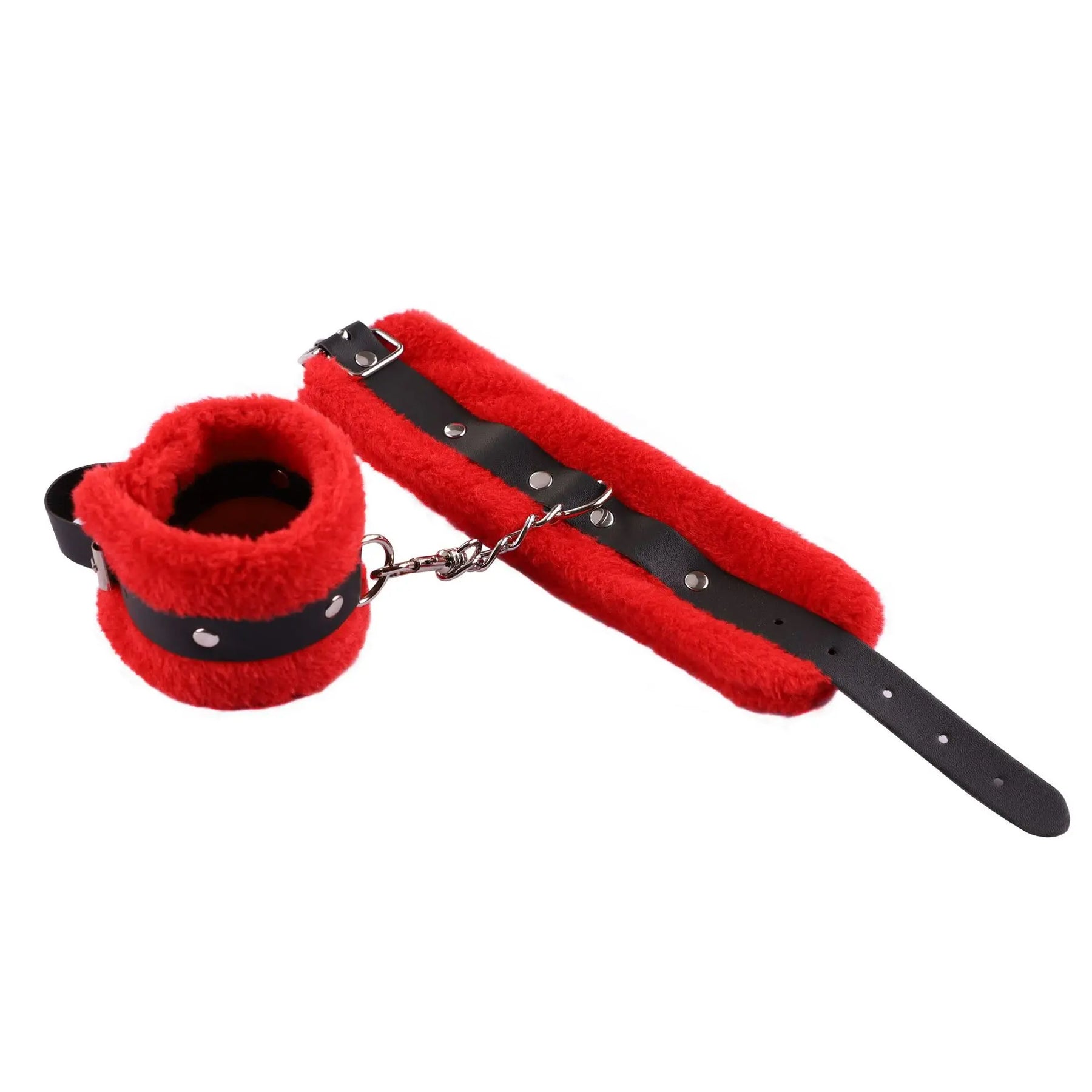 Conjunto de Algemas de Pelúcia e Máscara para os Olhos Brinquedos Sexuais para BDSM e Bondage