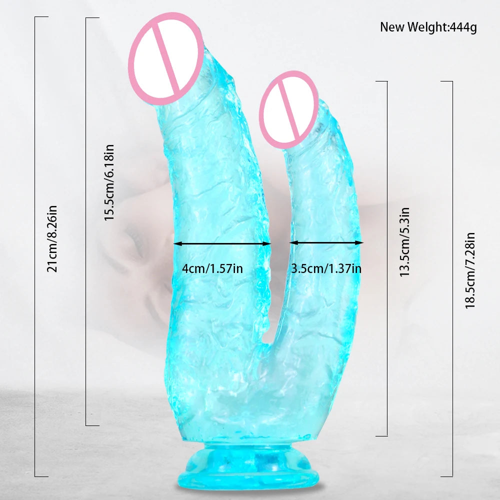 Duplo Vibrador com Ventosa - Pênis Realista para Casais e Masturbação