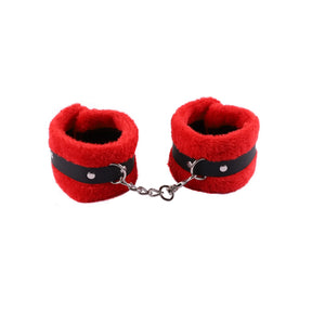 Conjunto de Algemas de Pelúcia e Máscara para os Olhos Brinquedos Sexuais para BDSM e Bondage