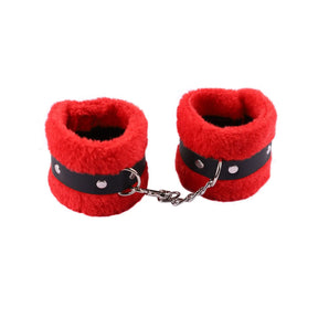 Conjunto de Algemas de Pelúcia e Máscara para os Olhos Brinquedos Sexuais para BDSM e Bondage