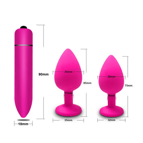 Plugue Anal Vibrador S/M/L - Brinquedo Sexual de Silicone para Mulheres e Homens