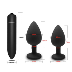 Plugue Anal Vibrador S/M/L - Brinquedo Sexual de Silicone para Mulheres e Homens