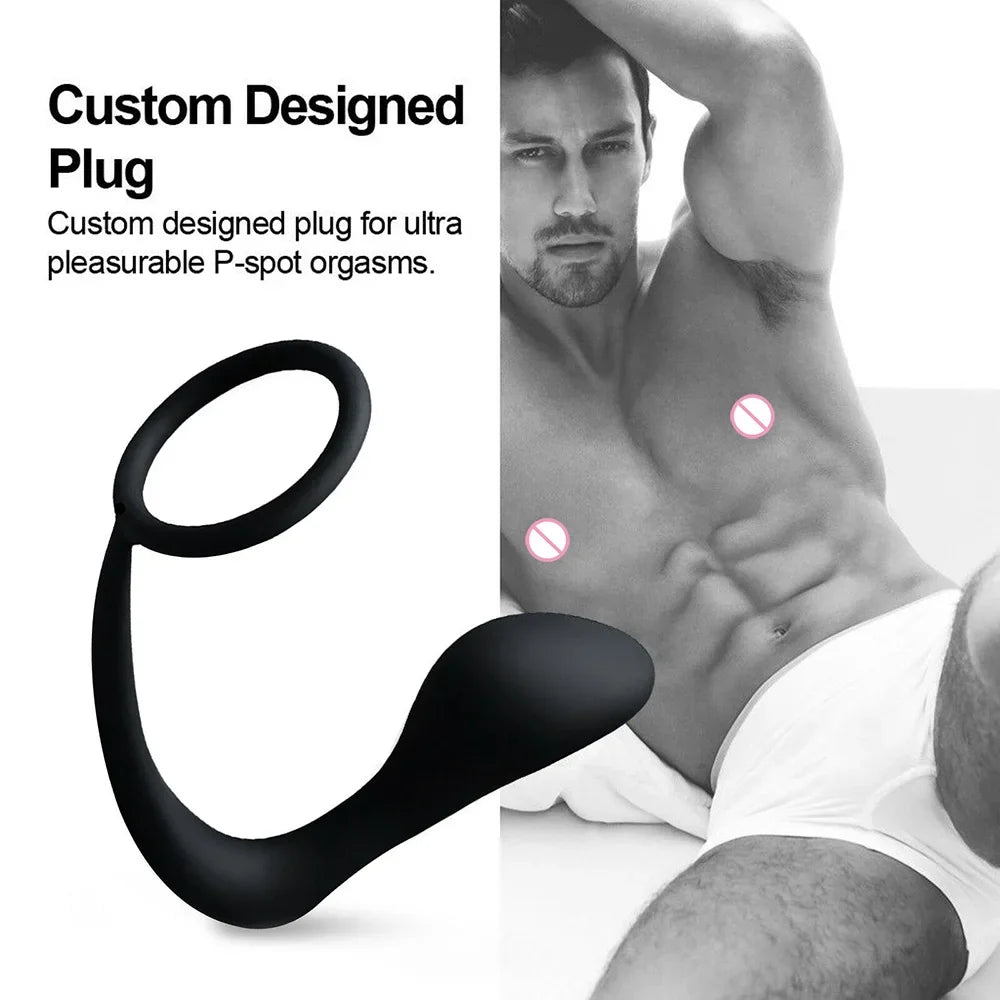 Estimulador de Próstata e Anel Peniano – Plug Anal Masculino HotBliss