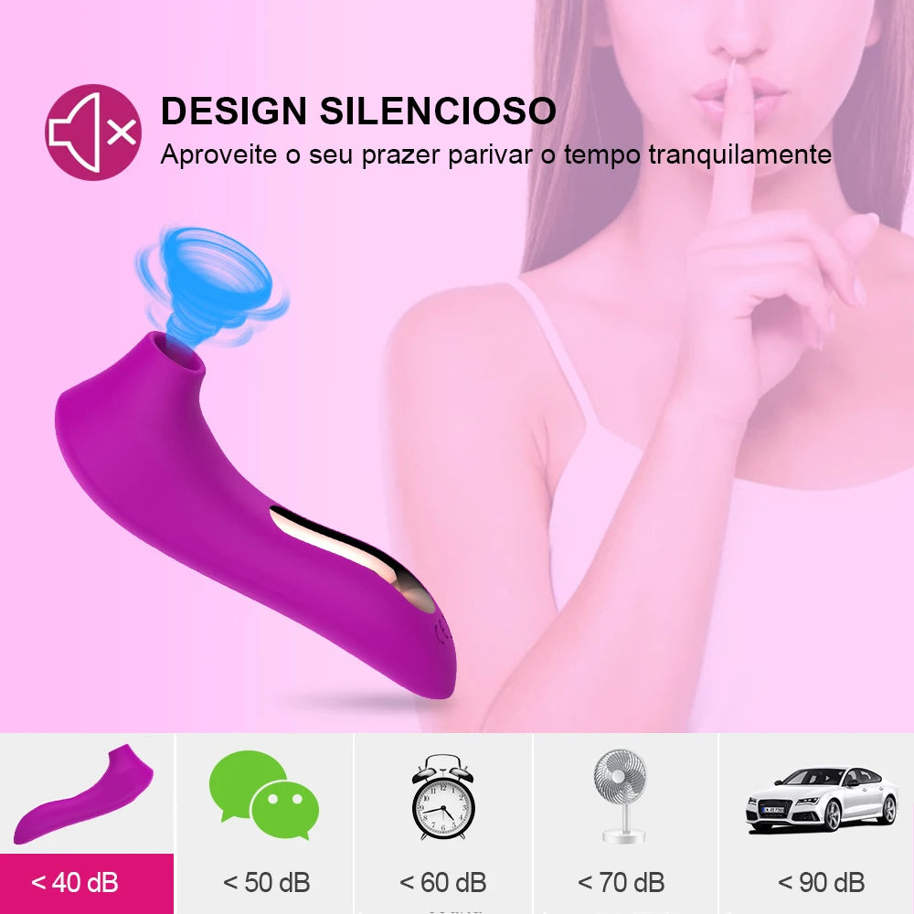 Sugador Clitoriano e Vibrador Feminino - Estimulador de Clitóris e Mamilo com Sucção e Vibração