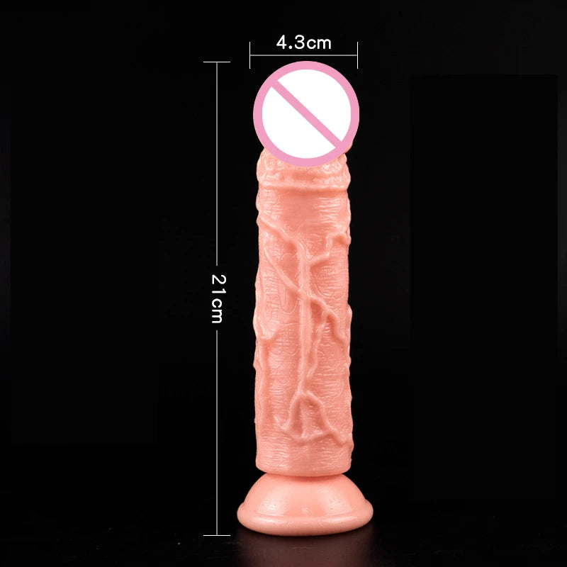 Vibrador Realista com Sensação de Pele - Pênis Grande com Ventosa