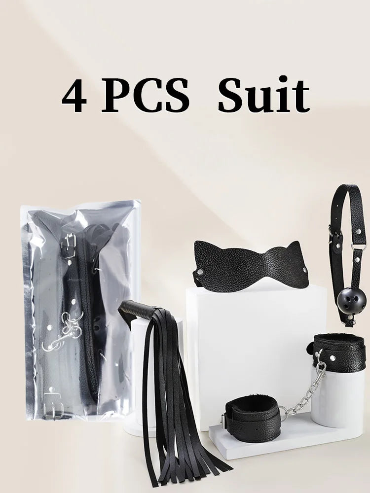 Conjunto de BDSM Bondage Exótico para Adultos - Kit Completo de 10 Peças