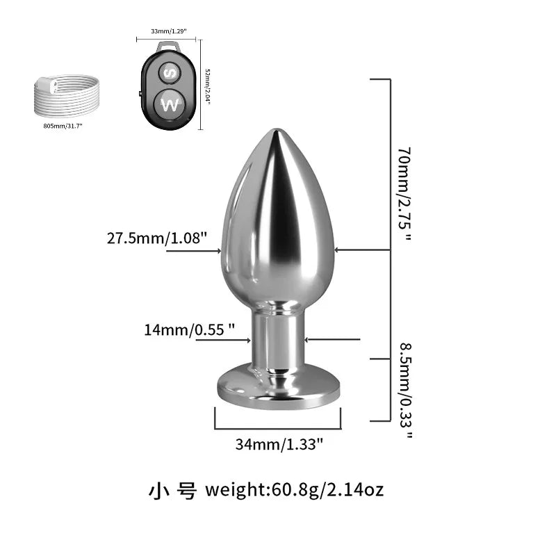 Plug Anal Vibratório com Controle Remoto – Estimulador Feminino