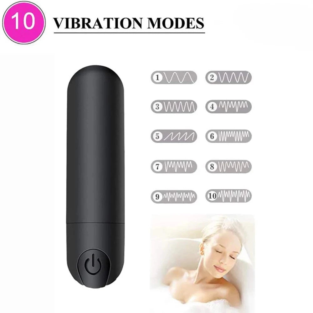 Mini Vibrador Bala USB - Estimulador Clitoral e Vaginal com 10 Velocidades