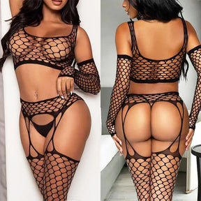 Lingerie Sexy Feminina Crotchless Bodystockings Fishnet Corpo