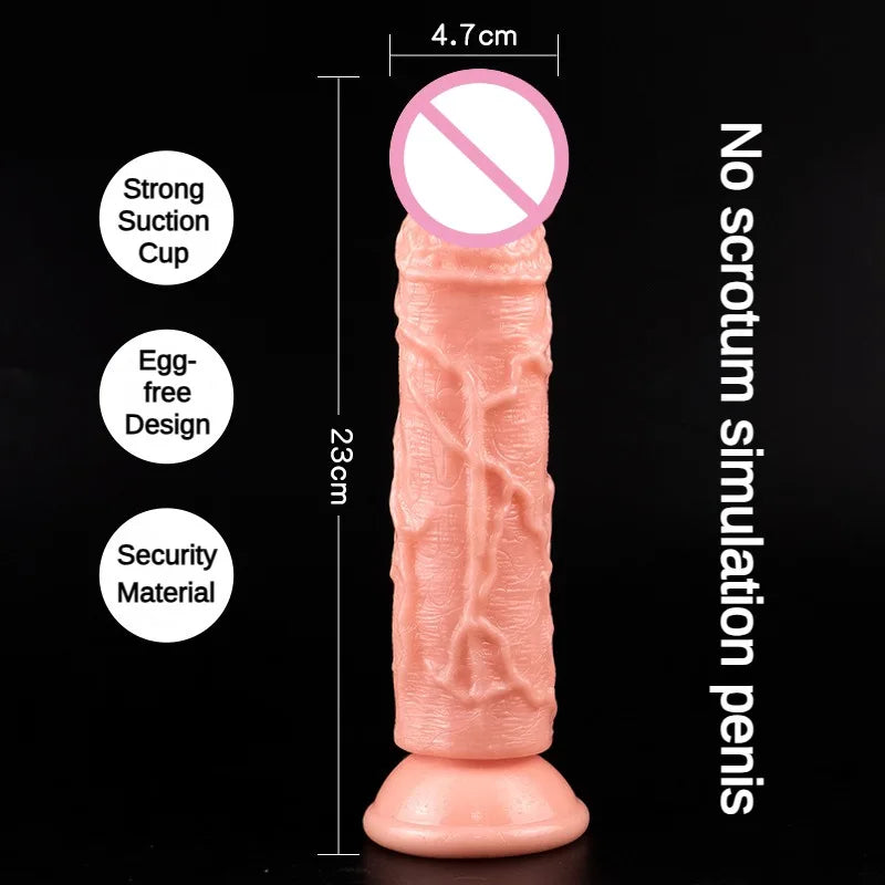 Vibrador Realista com Sensação de Pele - Pênis Grande com Ventosa