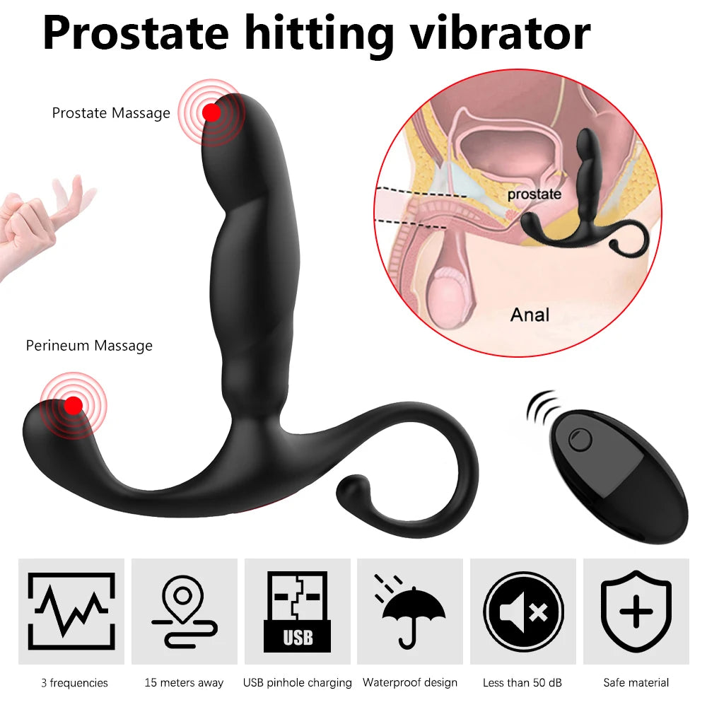 Ondas de Prazer Prostático: Massageador Anal Dual Motor com Controle Remoto