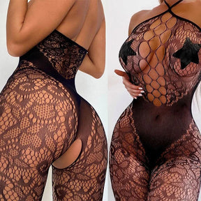 Lingerie Sexy Feminina Crotchless Bodystockings Fishnet Corpo