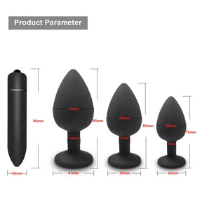 Plugue Anal Vibrador S/M/L - Brinquedo Sexual de Silicone para Mulheres e Homens