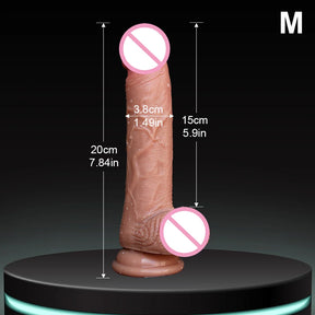 Vibrador Realista de Silicone Macio - Brinquedo Adulto para Estimulação Vaginal e Anal