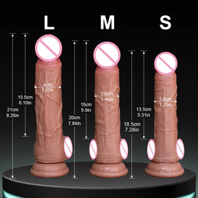 Vibrador Realista de Silicone Macio - Brinquedo Adulto para Estimulação Vaginal e Anal