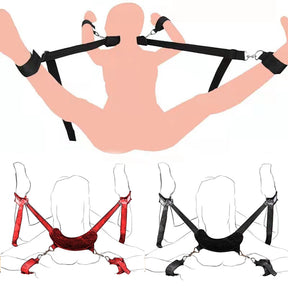 Conjunto de Bondage Ajustável - Algemas e Tornozeleiras HotBliss