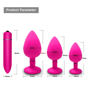 Plugue Anal Vibrador S/M/L - Brinquedo Sexual de Silicone para Mulheres e Homens