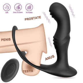 Extase Prostático: Massageador Anal Masculino com Controle Remoto e 10 Velocidades