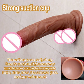 Vibrador Realista de Silicone Macio - Brinquedo Adulto para Estimulação Vaginal e Anal